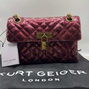 Kurt Geiger BNIB Mini Brixton Metallic Quilted Bag With Box
